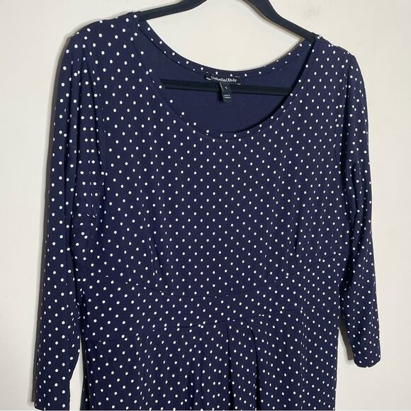ISABELLA OLIVER Navy White Polka Dot Ivybridge Pleated Maternity Dress Sz 5 (12) - Picture 4 of 5